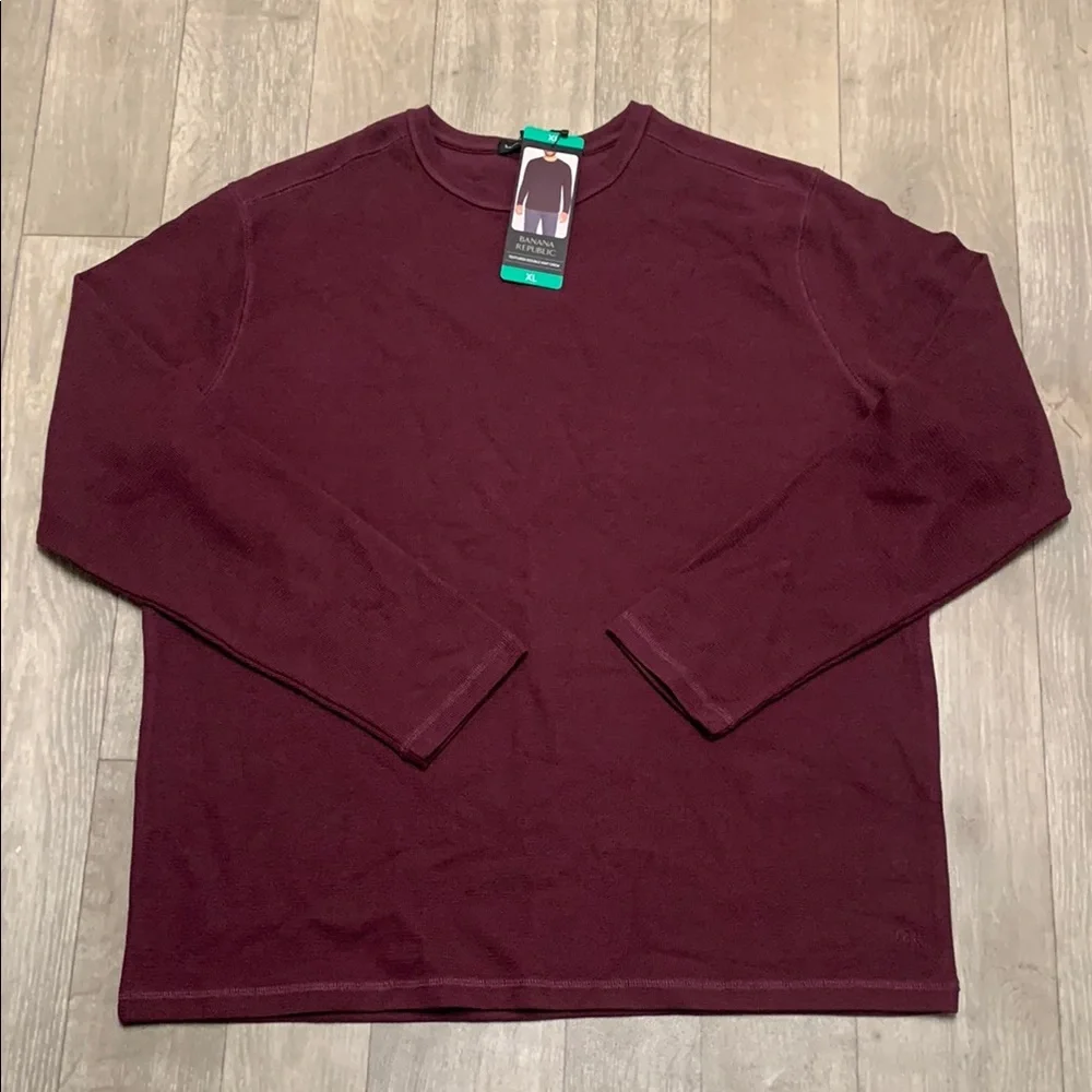 Mens‎ NWT Banana Republic Textured Double Knit Crewneck Thermal Shirt